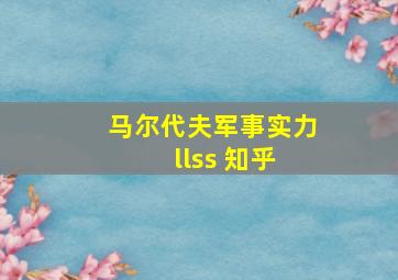 马尔代夫军事实力 llss 知乎